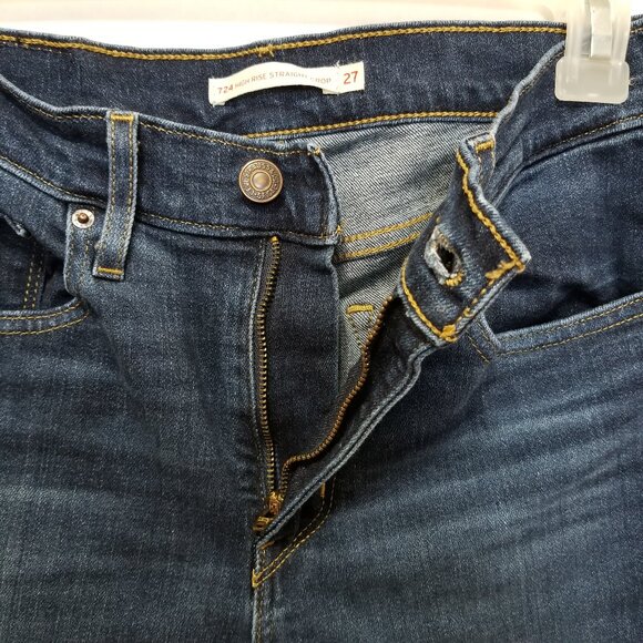 Levi's jeans 27 724 High Rise Straight Crop denim whiskered 58825-0055 - Picture 9 of 15